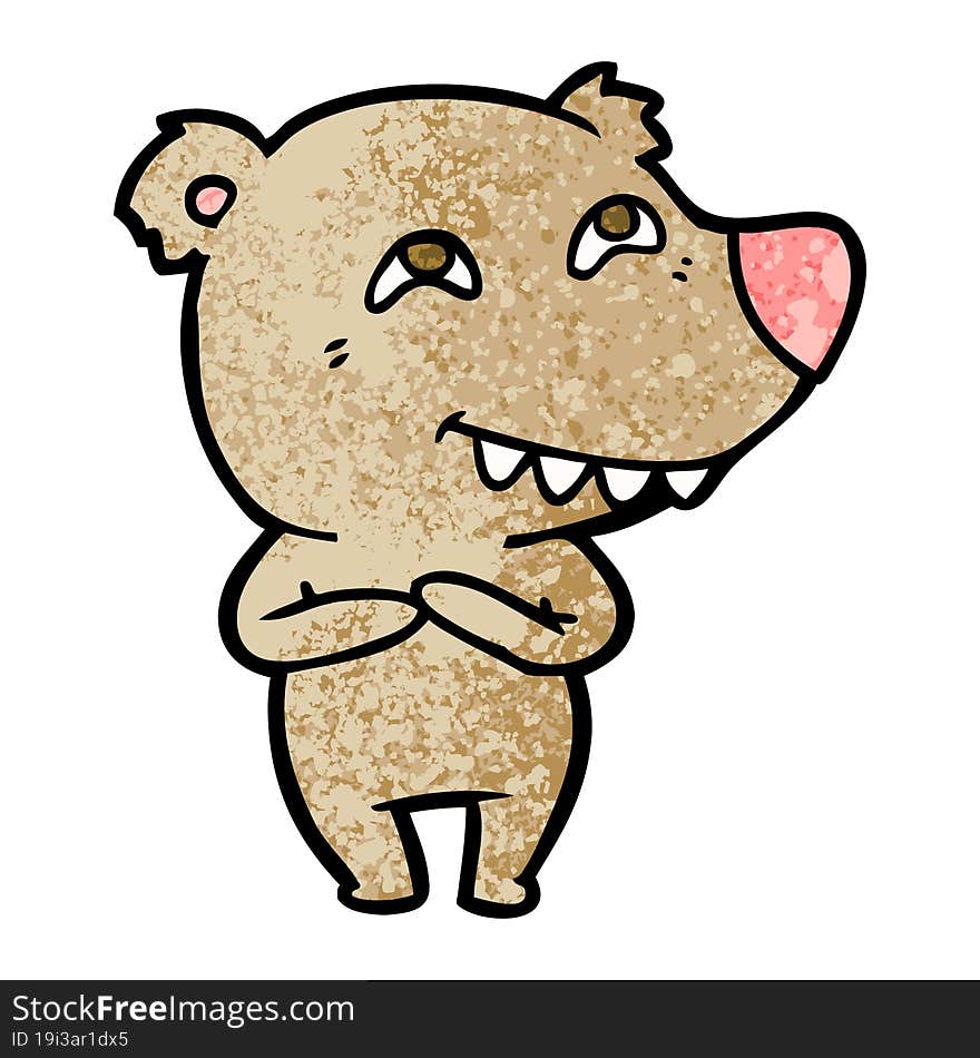 cartoon bear showing teeth. cartoon bear showing teeth