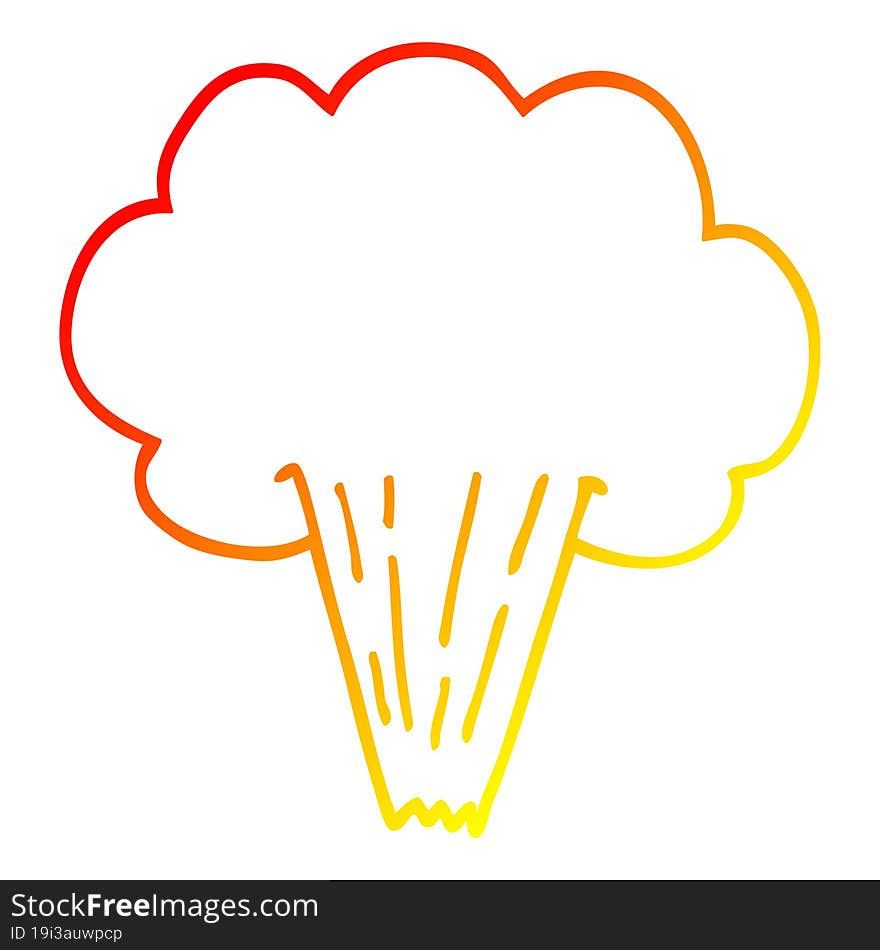 warm gradient line drawing cartoon whooshing cloud