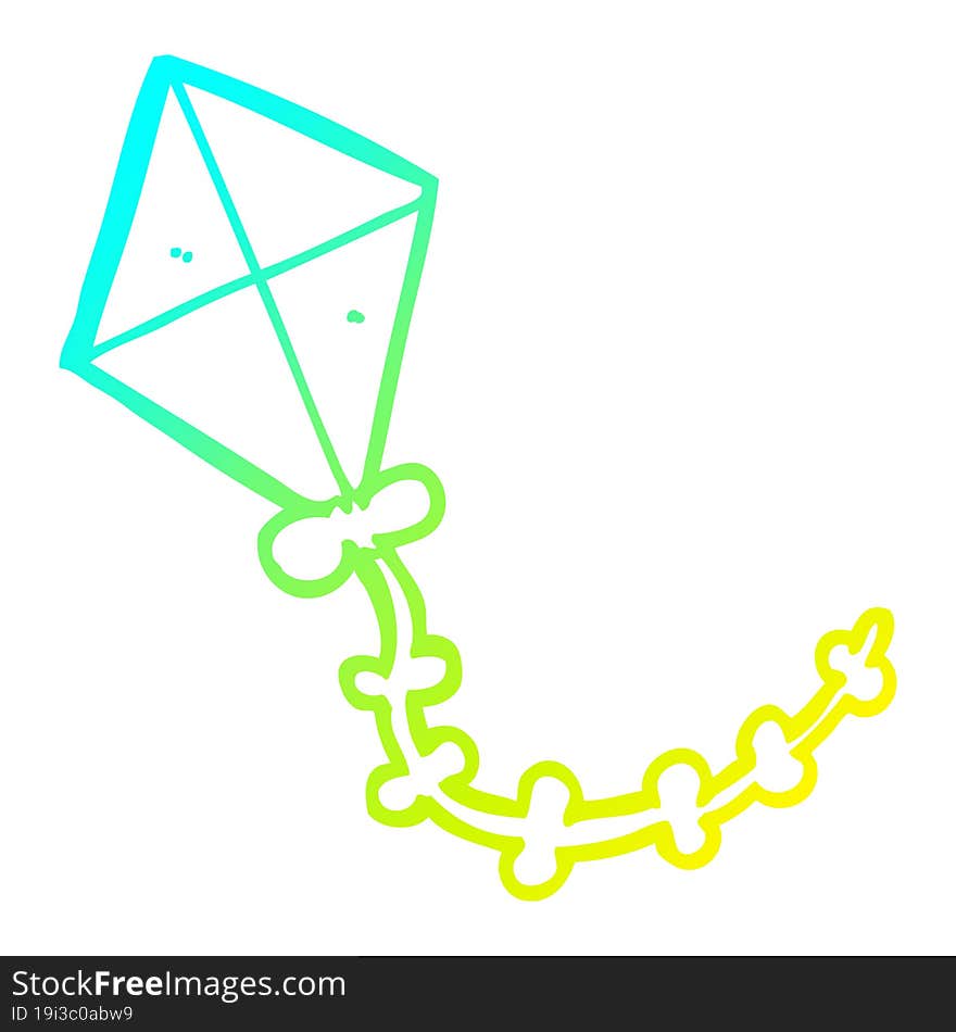 cold gradient line drawing cartoon kite