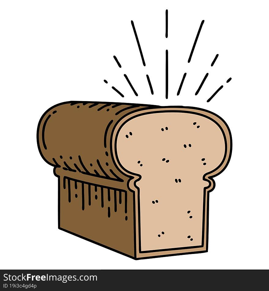 illustration of a traditional tattoo style loaf of bread