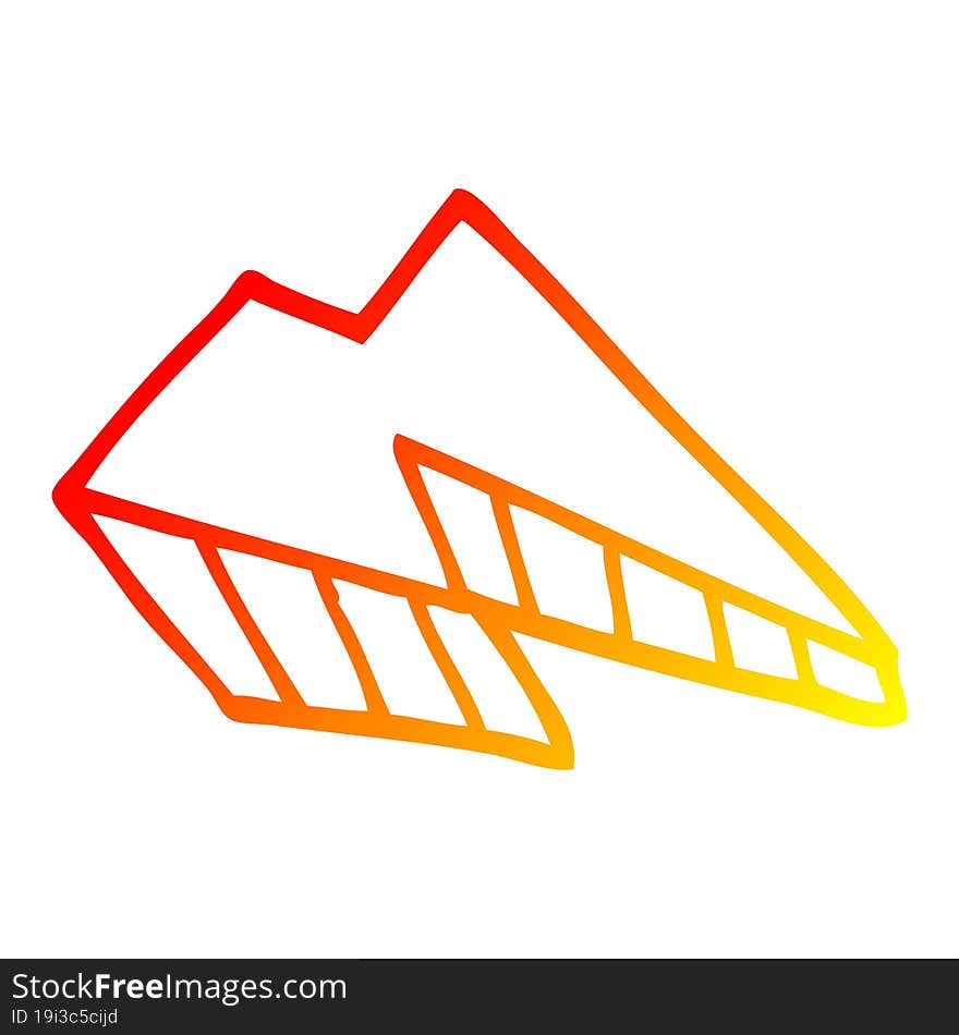 warm gradient line drawing cartoon lightening bolt