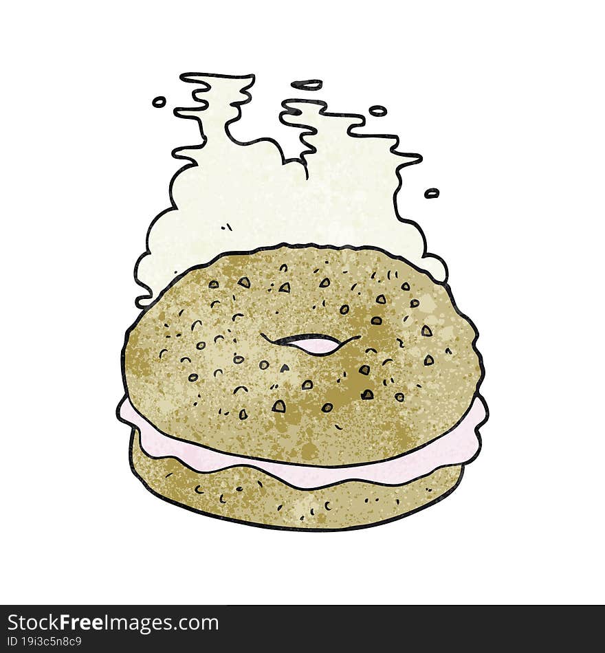 Textured Cartoon Bagel