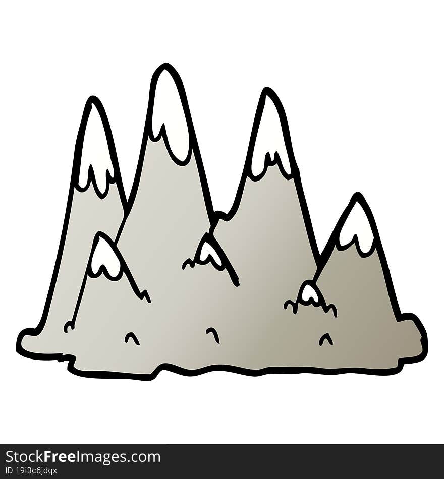 vector gradient illustration cartoon mountains