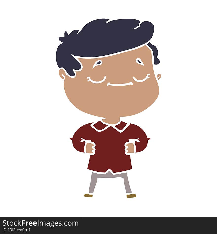 flat color style cartoon proud man