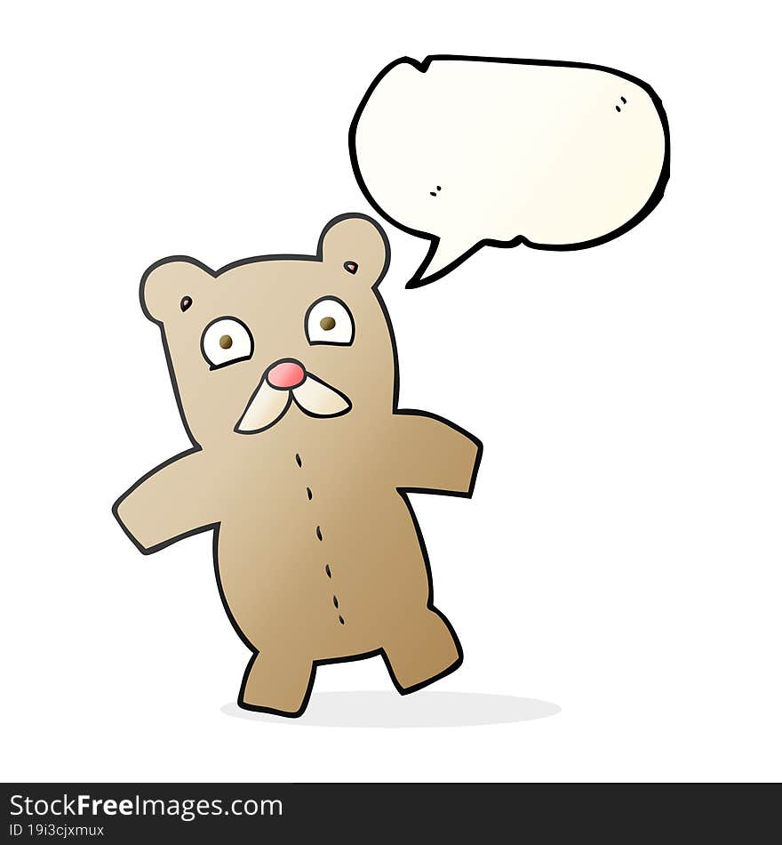 freehand drawn speech bubble cartoon teddy bear