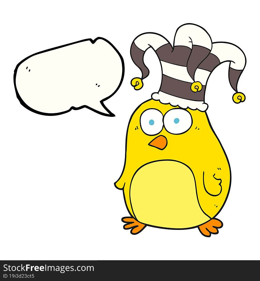 freehand drawn speech bubble cartoon funny bird