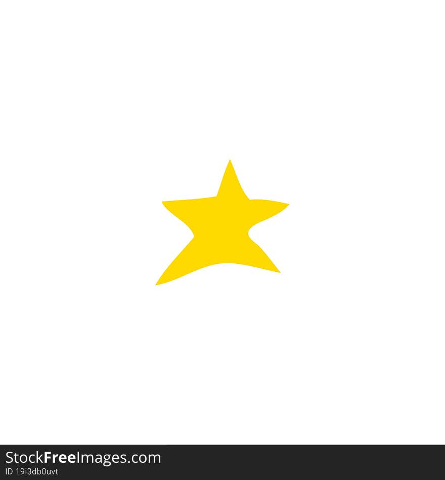 flat color style cartoon star symbol