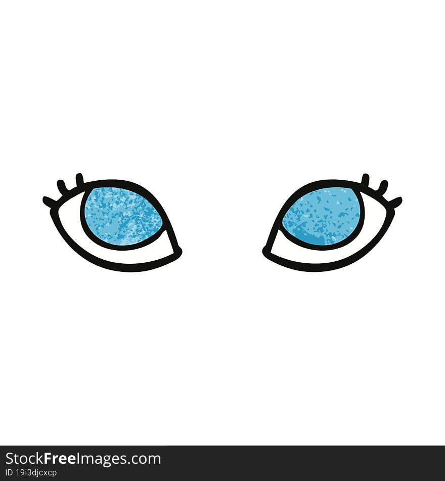 cartoon doodle blue eyes