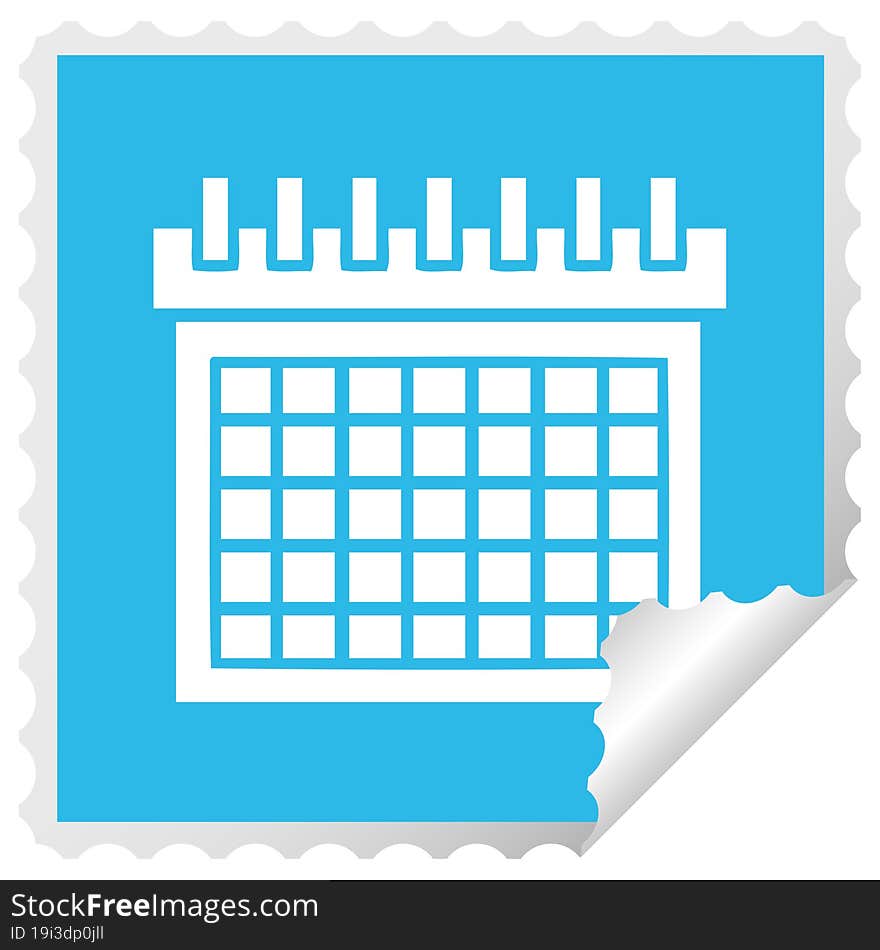 square peeling sticker cartoon work calendar