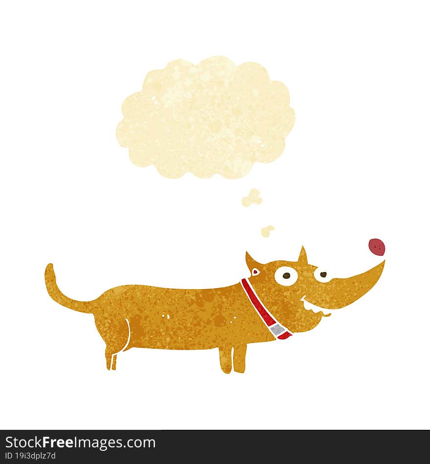 Cartoon Happy Dog With Thought Bubble