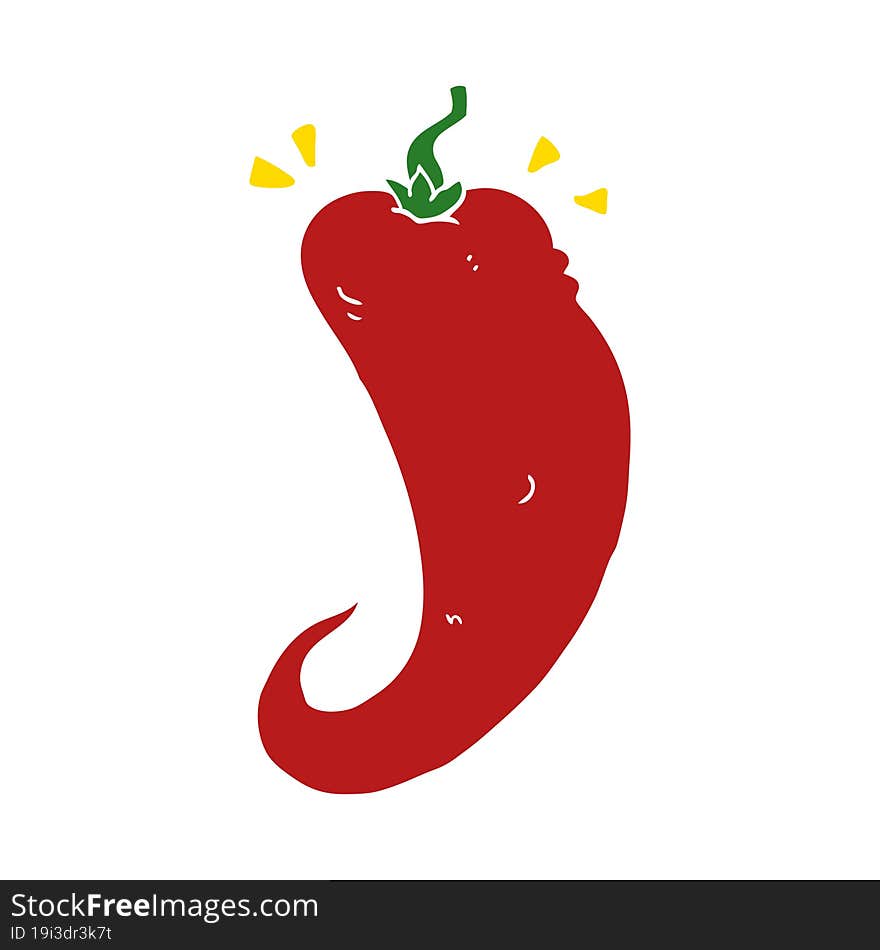 flat color style cartoon chili pepper