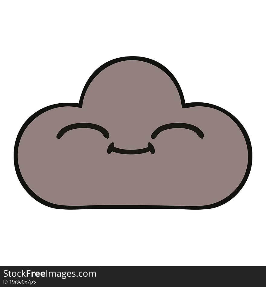 cute cartoon of a storm cloud. cute cartoon of a storm cloud