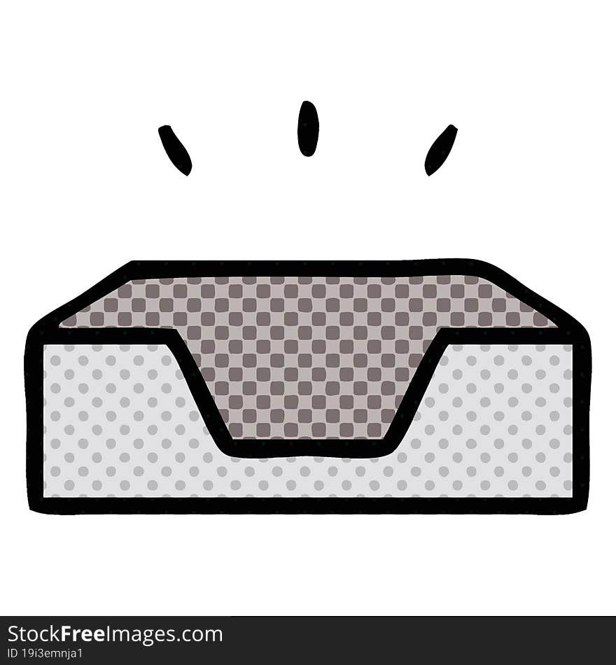 Comic Book Style Cartoon Empty In Tray