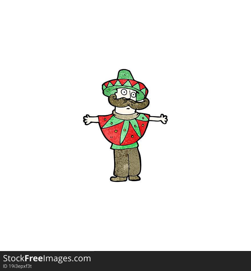 cartoon man in mexican outfit