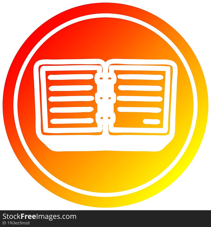 note book circular in hot gradient spectrum