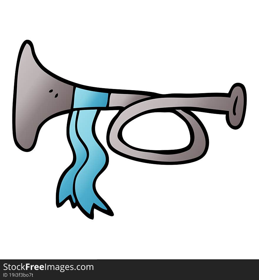 cartoon doodle metal trumpet