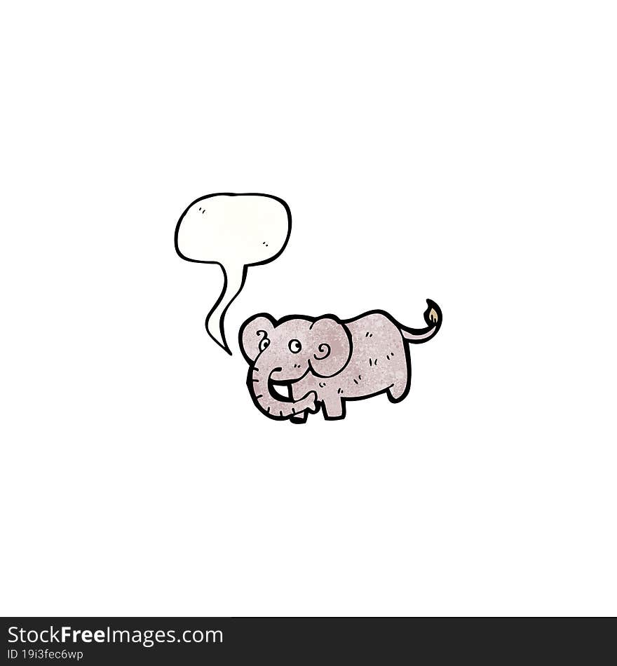 Cartoon Elephant With Speech Bubble