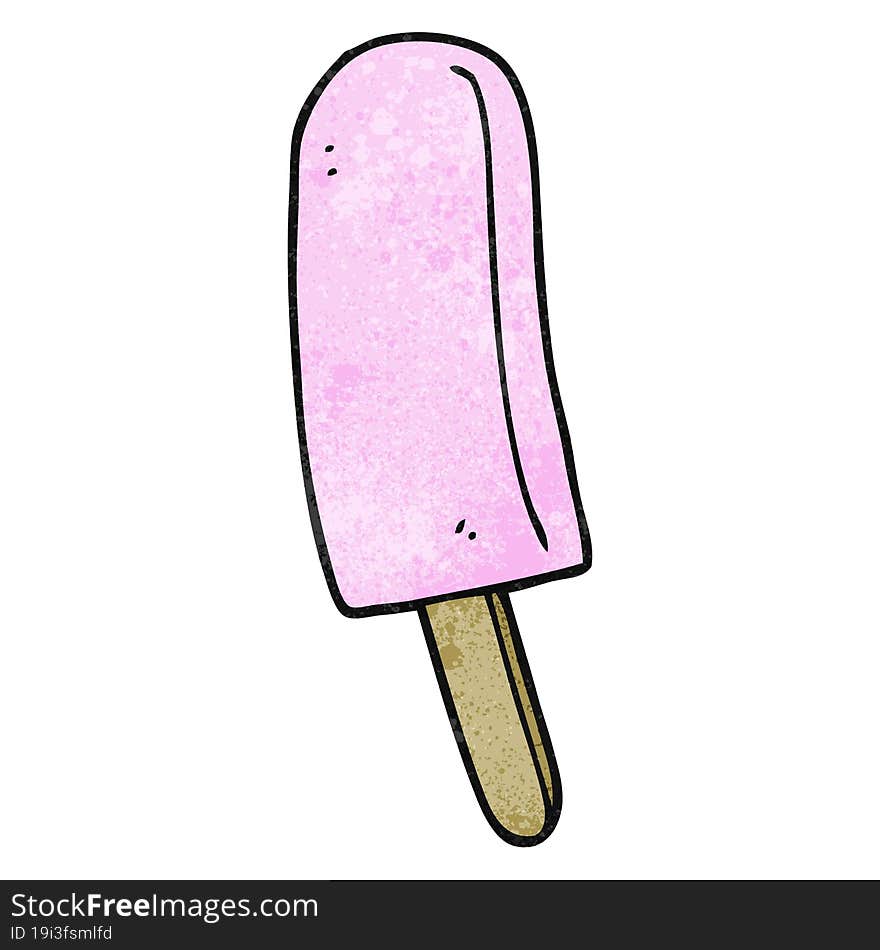 freehand textured cartoon ice lolly