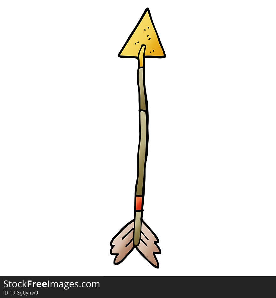 cartoon doodle golden arrow