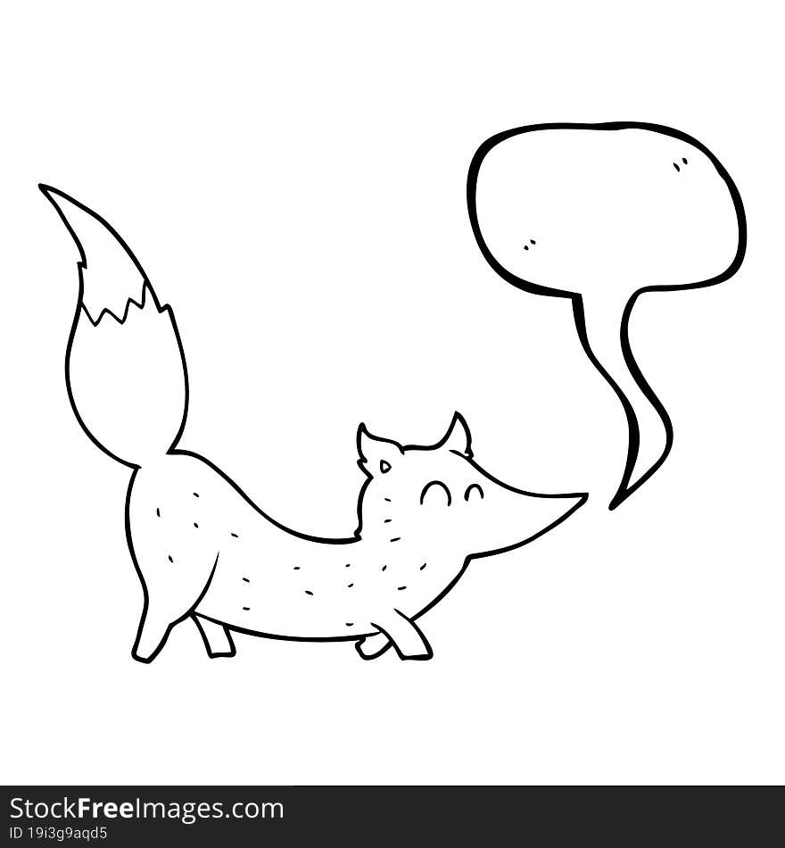 speech bubble cartoon little wolf