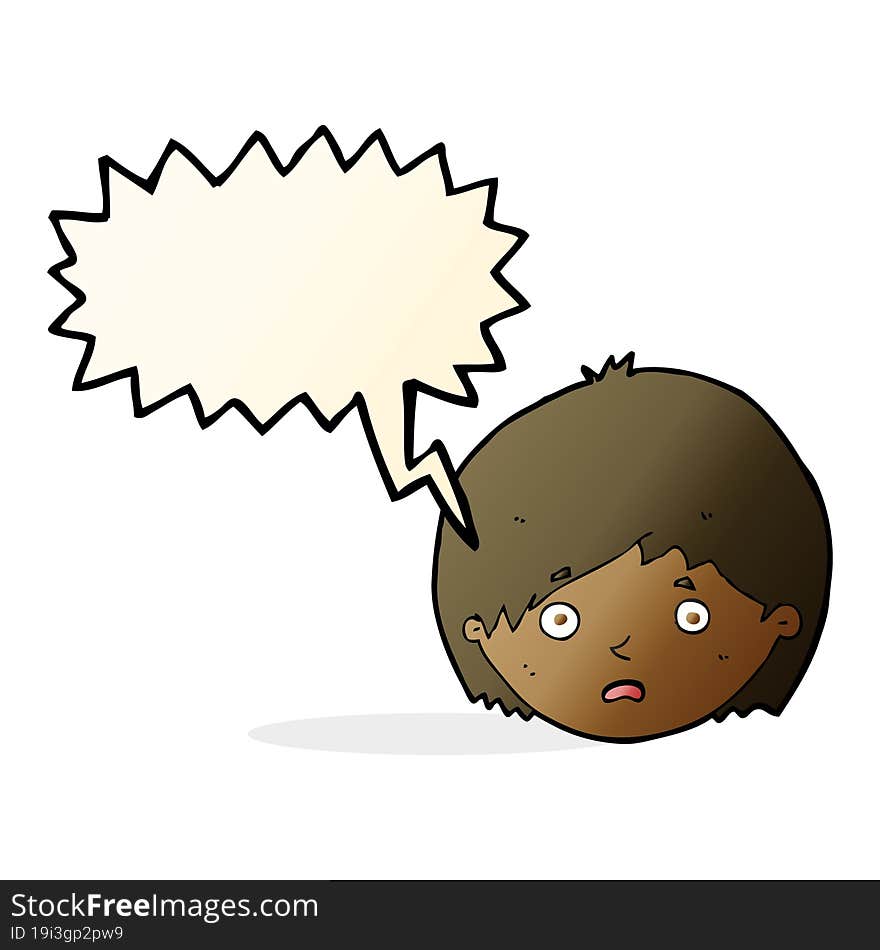 cartoon unhappy boy with speech bubble