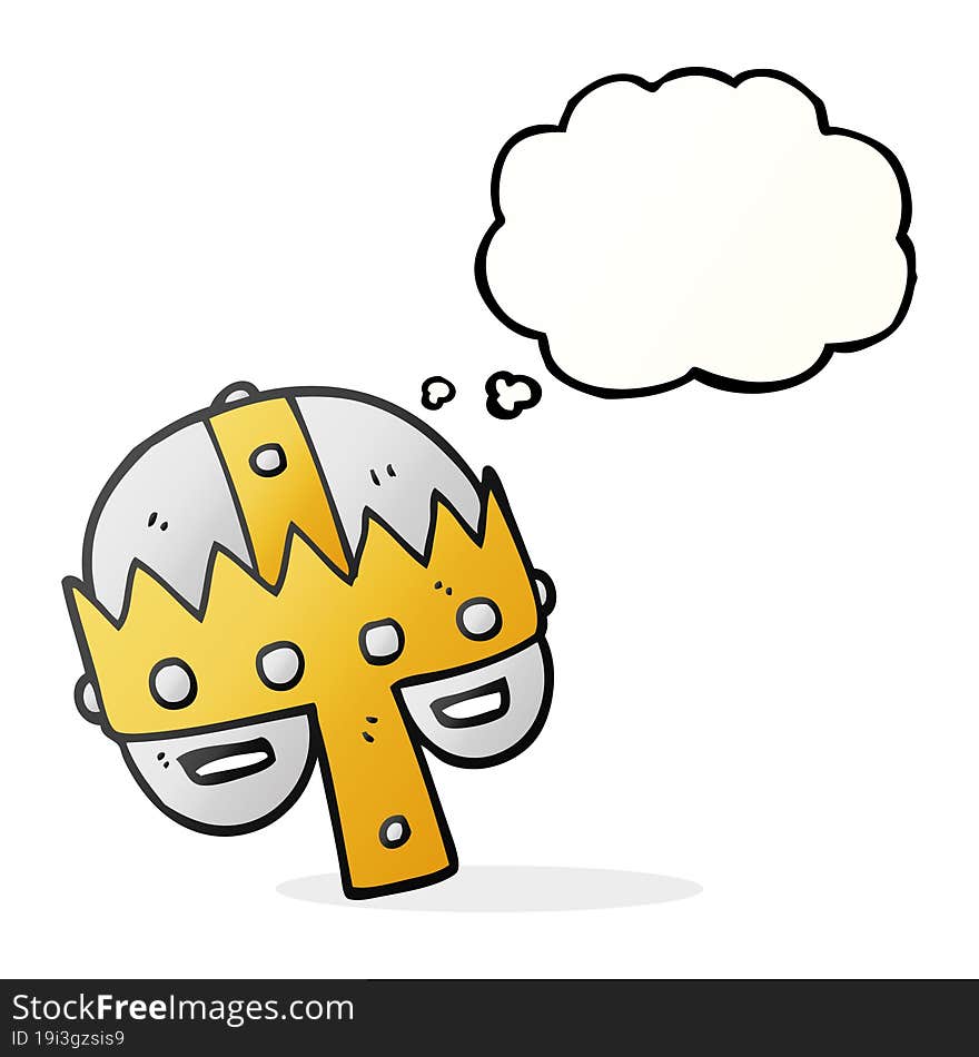 thought bubble cartoon medieval helmet