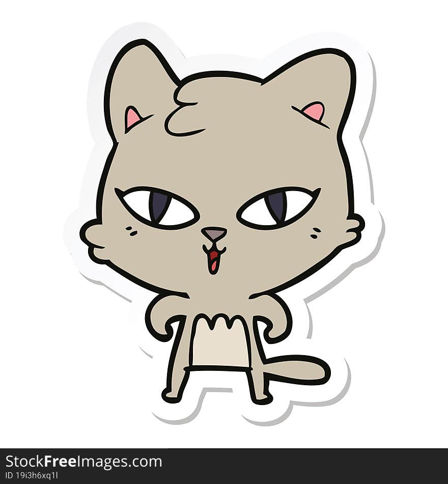 sticker of a cartoon cat