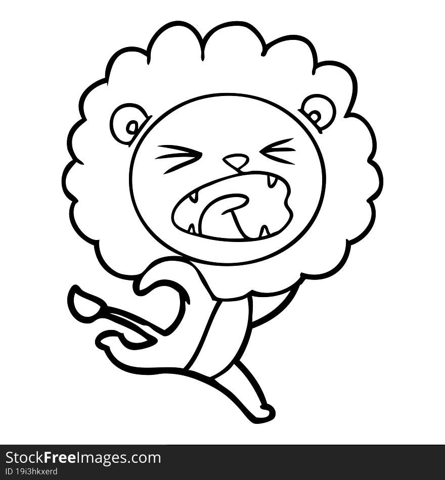 cartoon running lion. cartoon running lion