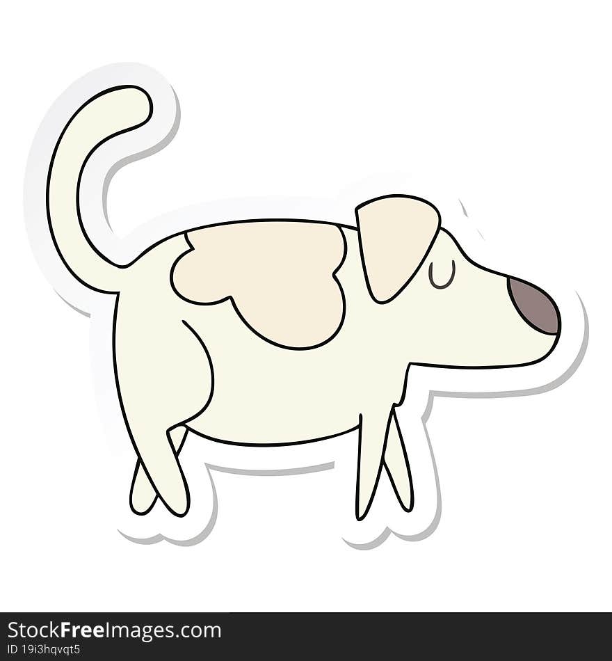 sticker of a quirky hand drawn cartoon dog