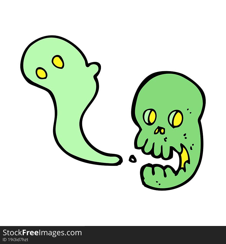 cartoon spooky skull