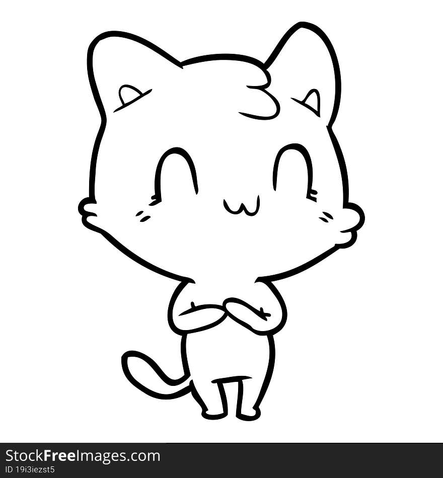 cartoon happy cat. cartoon happy cat