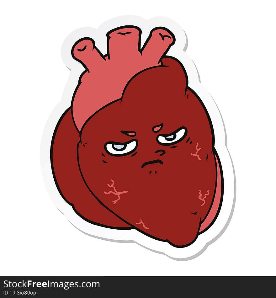 sticker of a cartoon heart