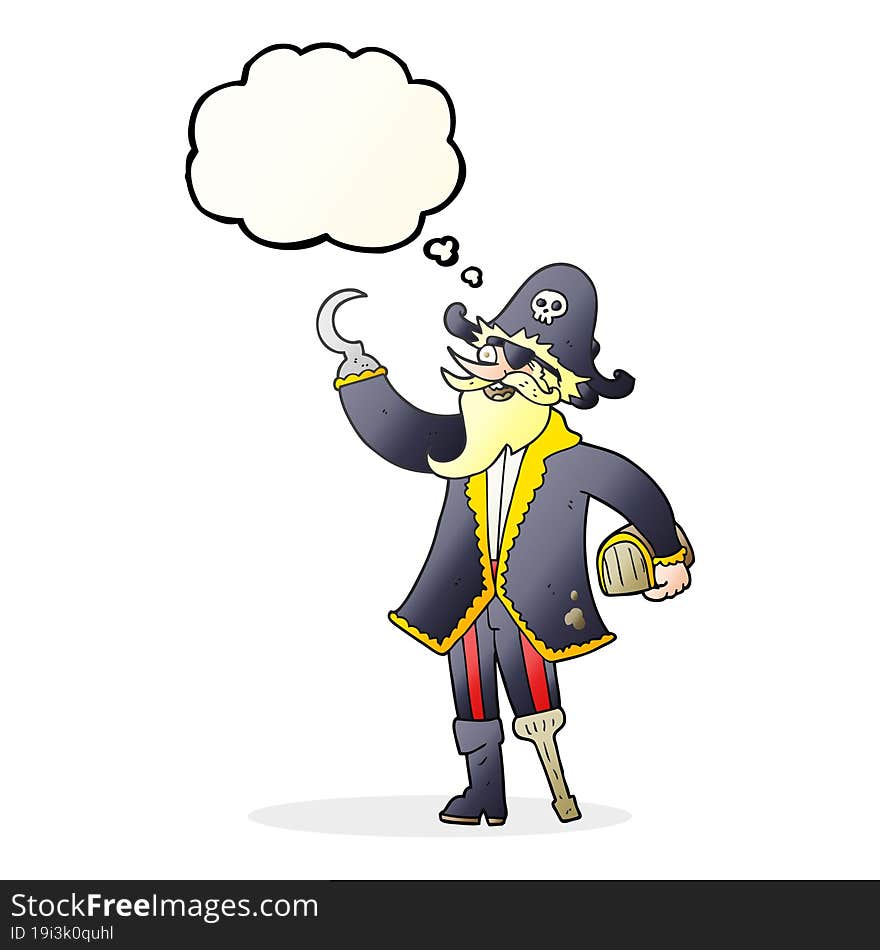 Thought Bubble Cartoon Pirate Captain