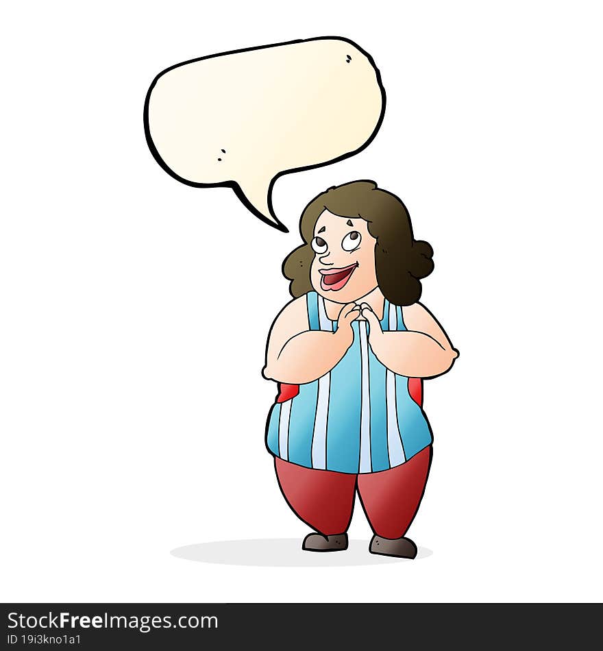 cartoon happy cook with speech bubble