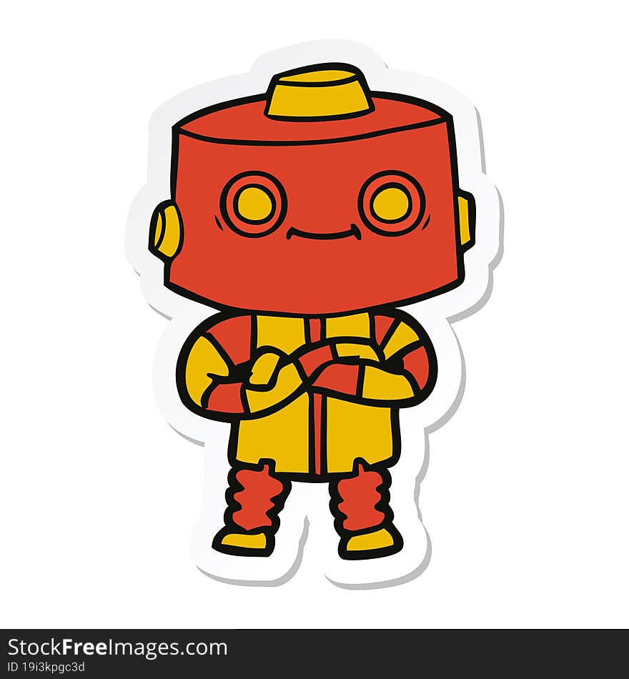 sticker of a cartoon robot