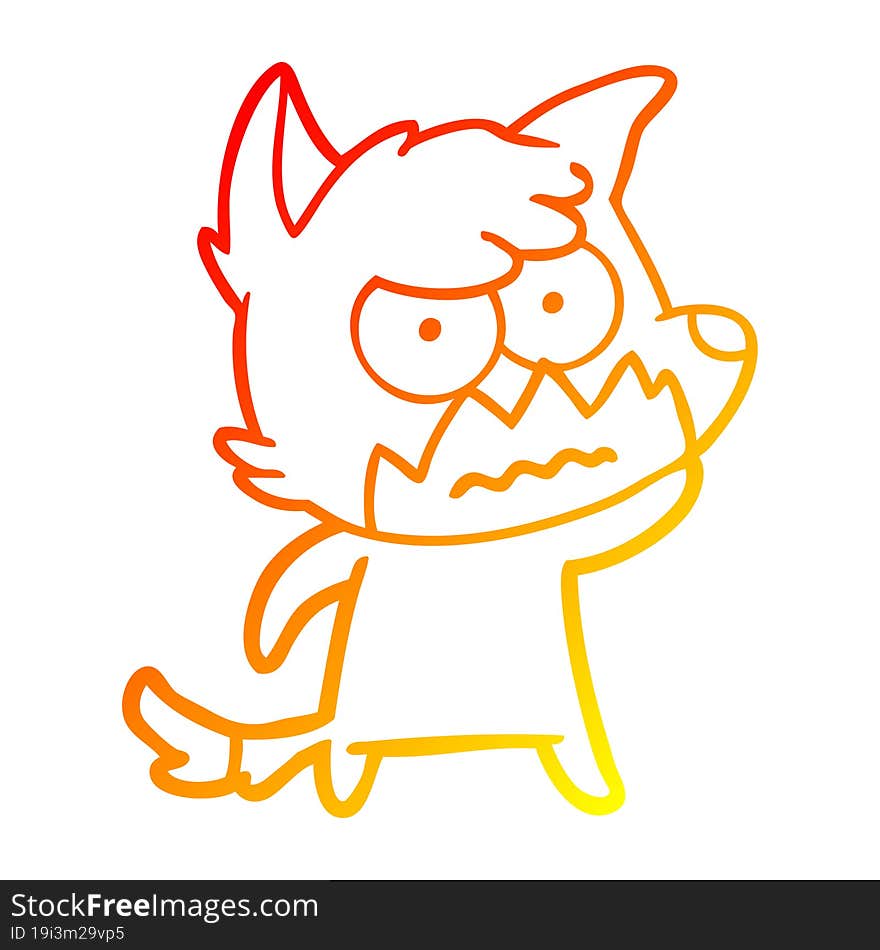 warm gradient line drawing cartoon annoyed fox