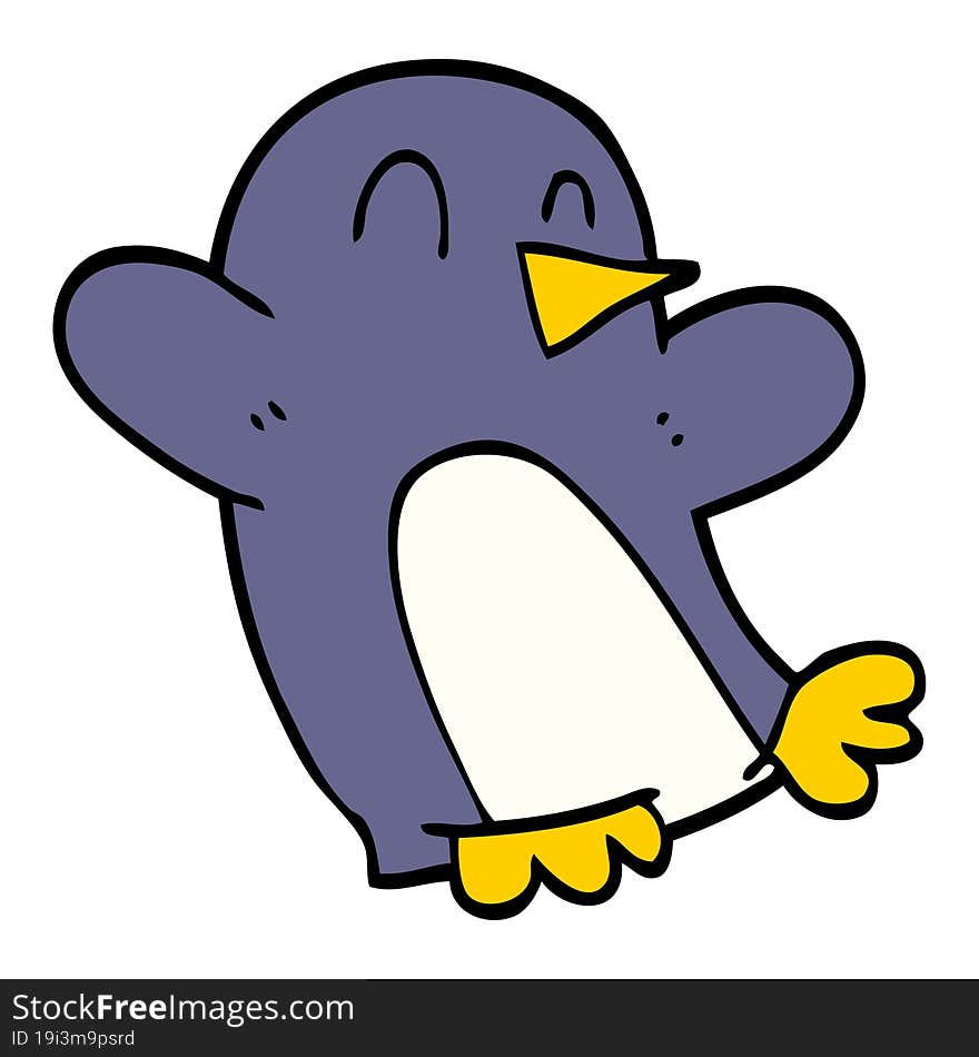 cartoon doodle christmas penguin