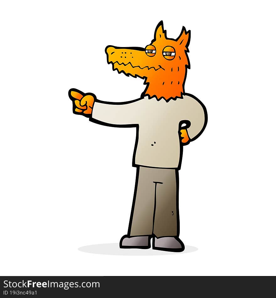 cartoon pointing fox man