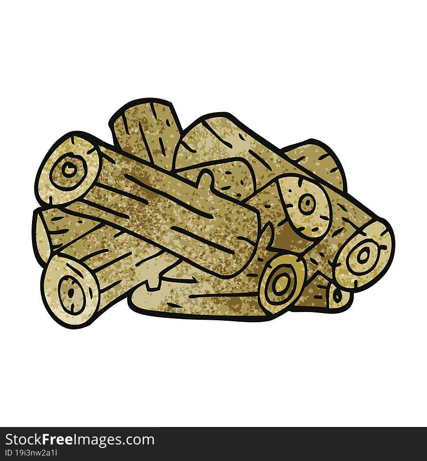 Cartoon Doodle Pile Of Logs