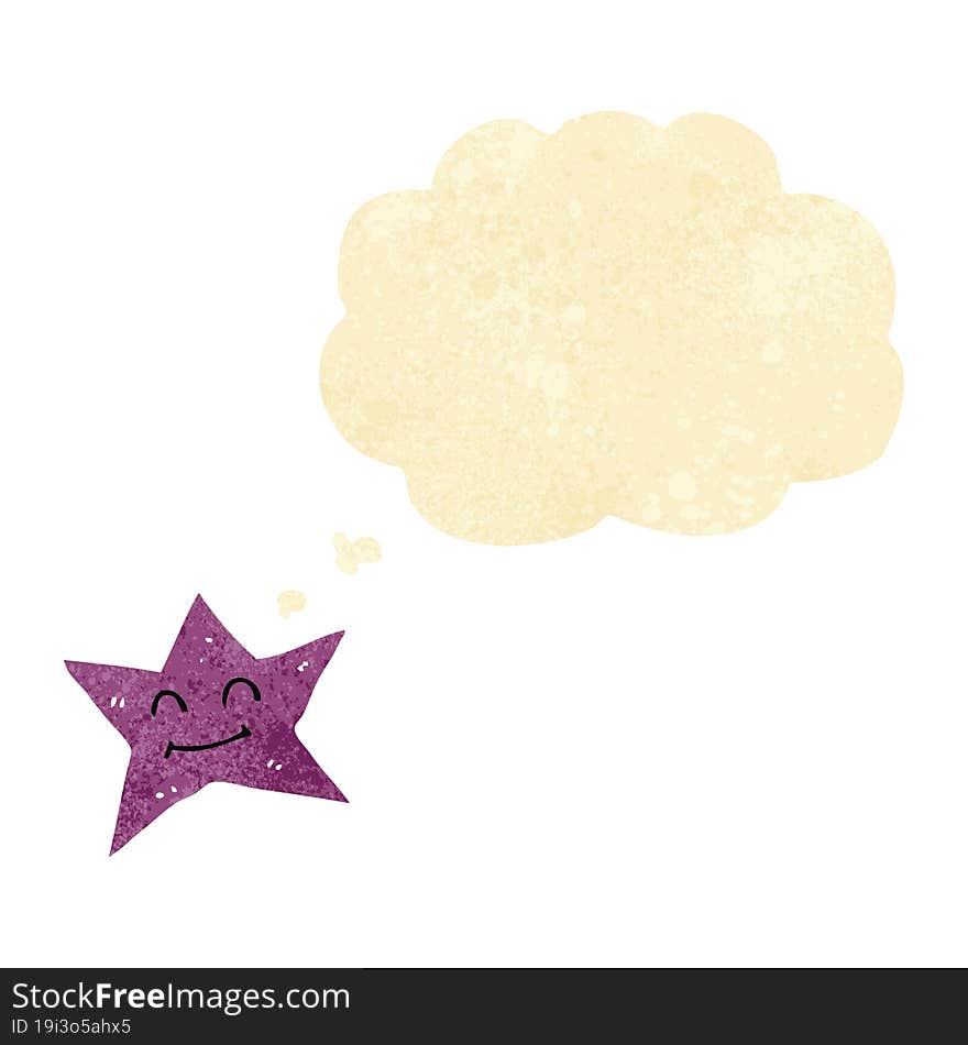 cartoon star character with thought bubble