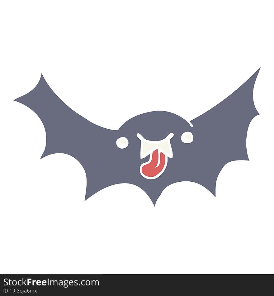 flat color style cartoon vampire bat