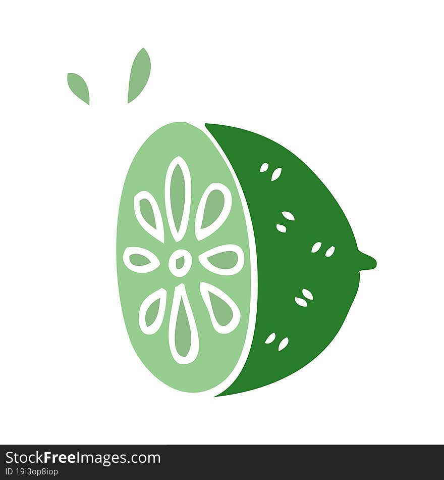 cartoon doodle lime fruit