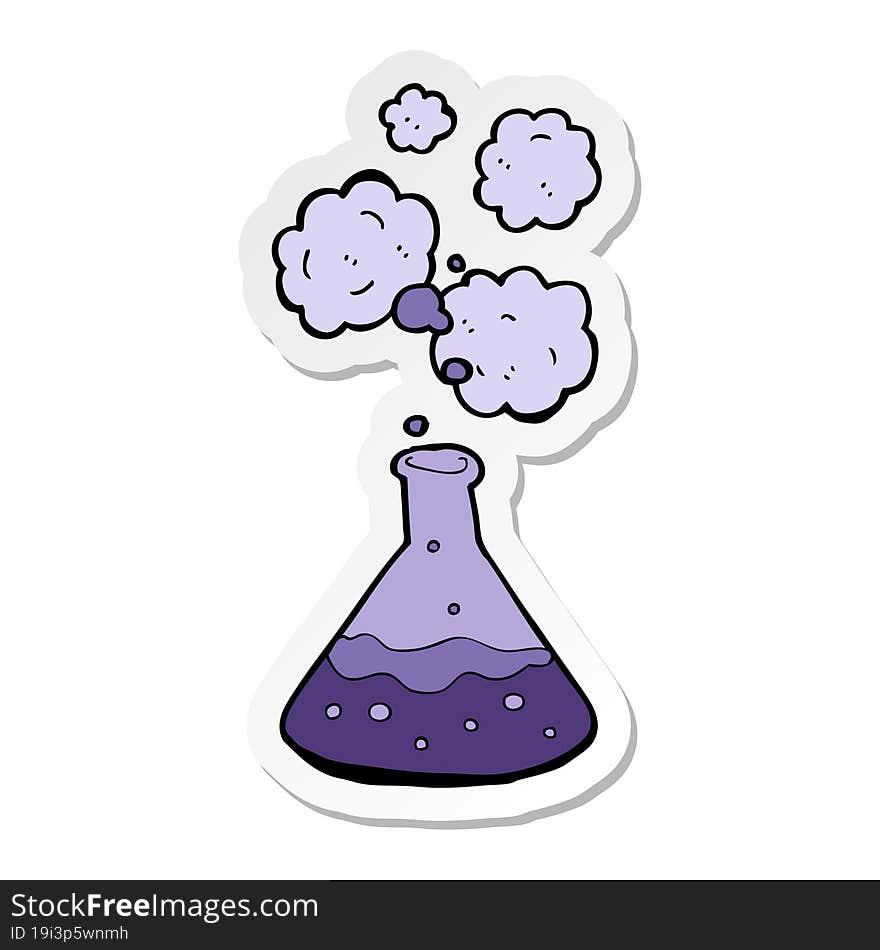 Sticker Of A Cartoon Science Chemicals