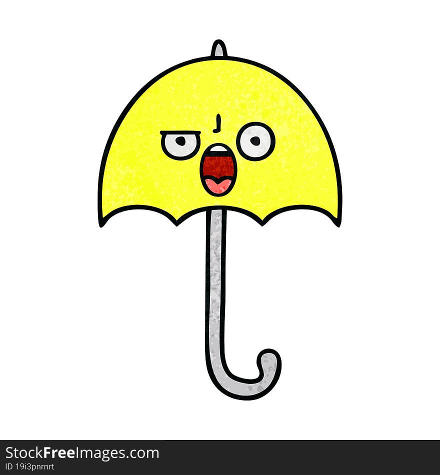 Retro Grunge Texture Cartoon Umbrella