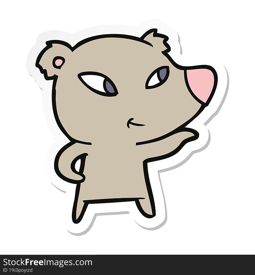 Sticker Of A Cute Cartoon Bear