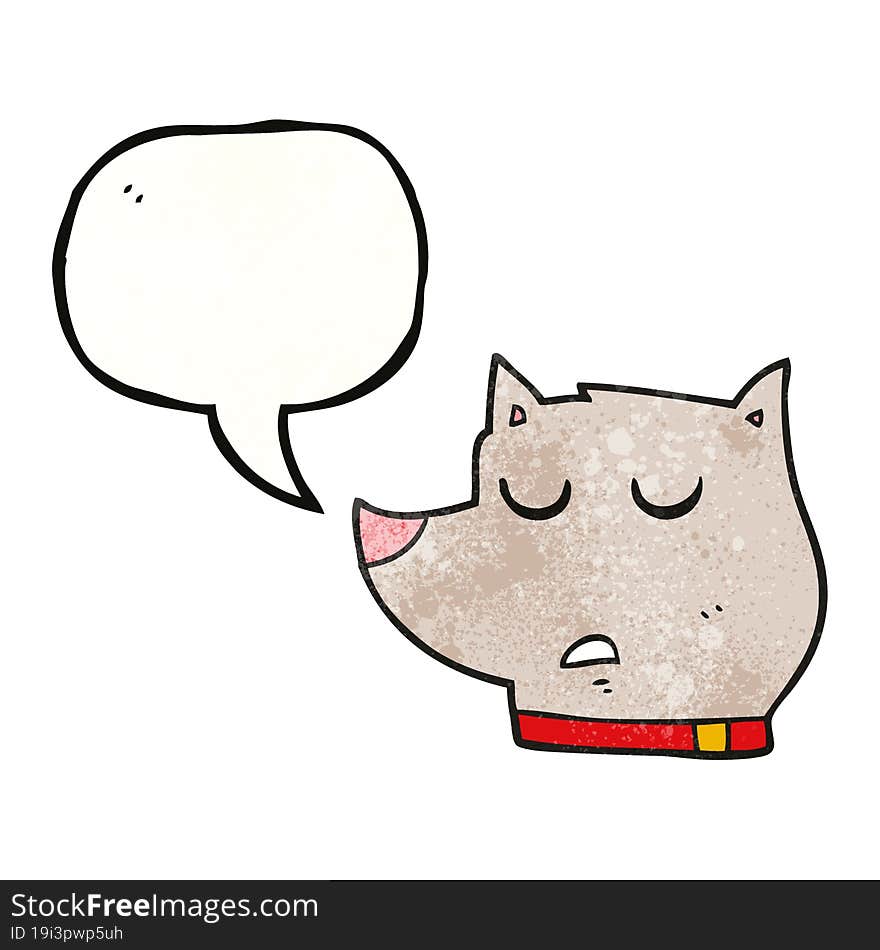 speech bubble textured cartoon dog