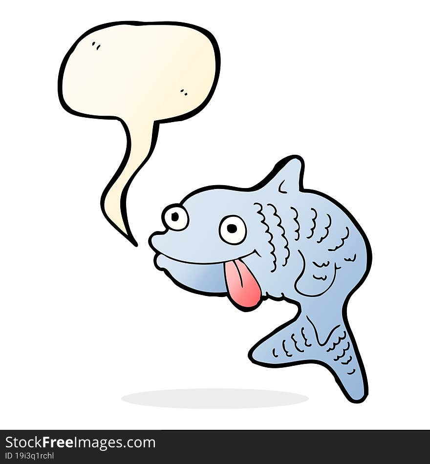 cartoon fish with speech bubble