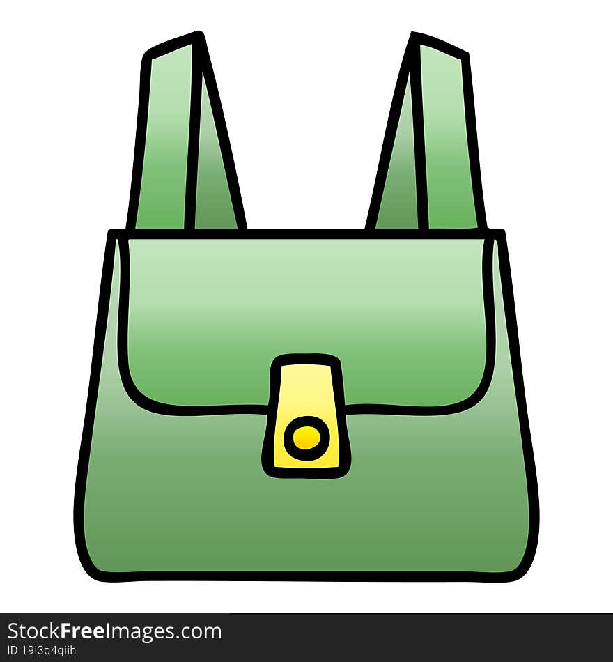 gradient shaded cartoon of a green bag