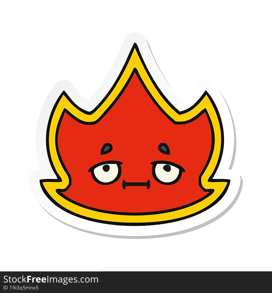 sticker of a cute cartoon fire