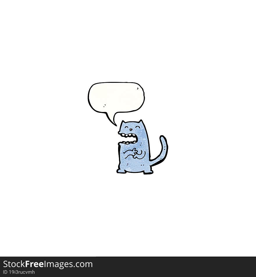 Cartoon Cat With Speech Bubble